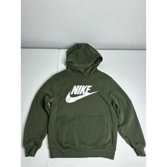 Nike Kids' Cotton Blend Sportswear Club  Hoodie Size M Olive - Picture 1 of 7